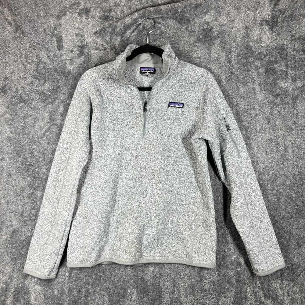Patagonia Better Sweater Womens Large Gray 1/4 Zip Pullover Fleece STY25617FA17